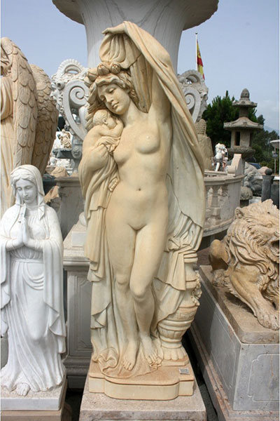 mujer bebe esculturas marmol