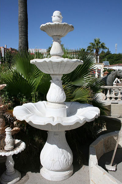 fuentes jardin marmol tres platos