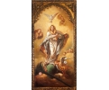 Ecclesiastical Virgin oil on wood painting 