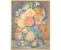 19th century English flowers and birds still-life watercolor