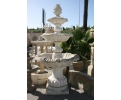 Tall 2.7 m Carrara white marble 3-tier scallop shaped fountain
