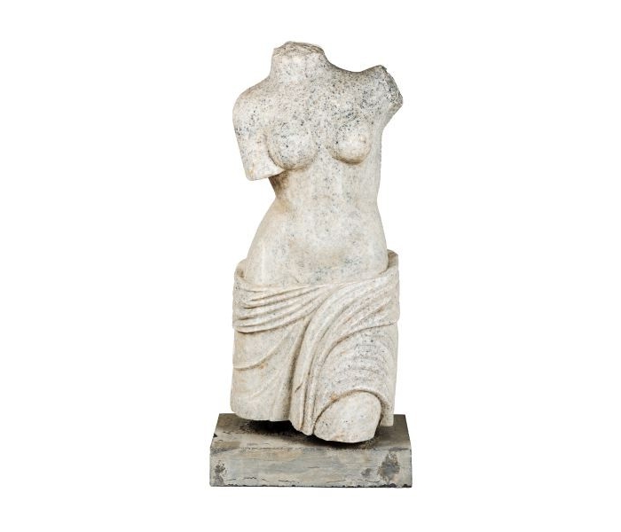 TORSO DE ESTILO ROMANO TALLADO A MANO REALIZADO EN MARMOL