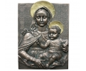 Gilt bronze resin Virgin and Child wall relief