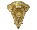 Gilt resin conch shaped wall corbel 