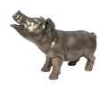 Escultura de cerdito en pie realizado en bronce