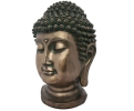 Escultura cabeza de buda con acabado en bronce