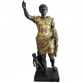 Escultura de Augusto de prima porta realizada en bronce y dorado