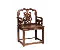 Chinese hand carved tropical wood armchair 