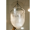 Glass ceiling lamp with engraved plant and fruit motifs 