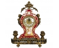 Bronze and porcelain mantle clock