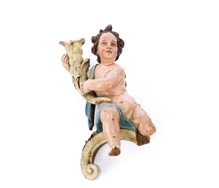 Cherub boy holding horn of abundance 