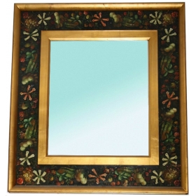 Square mirror with giltwood...