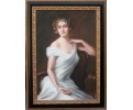 Woman portrait oil on canvas framed painting
