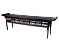Long oriental black lacquered console table
