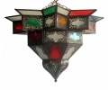 Al-Andalus style stained glass ceiling lamp