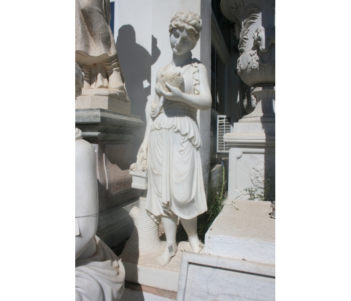 Carrara white marble woman with...