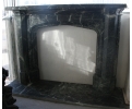 English Tudor hand carved serpentine green marble fireplace mantle
