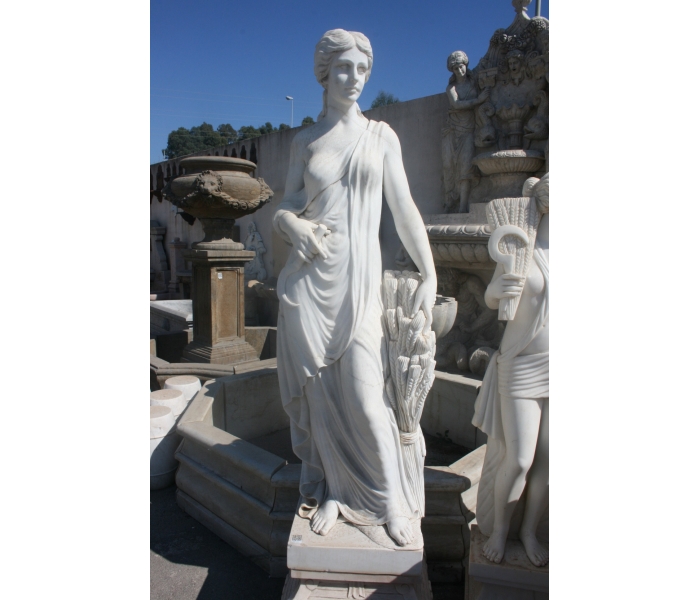 Carrara white marble woman sculpture