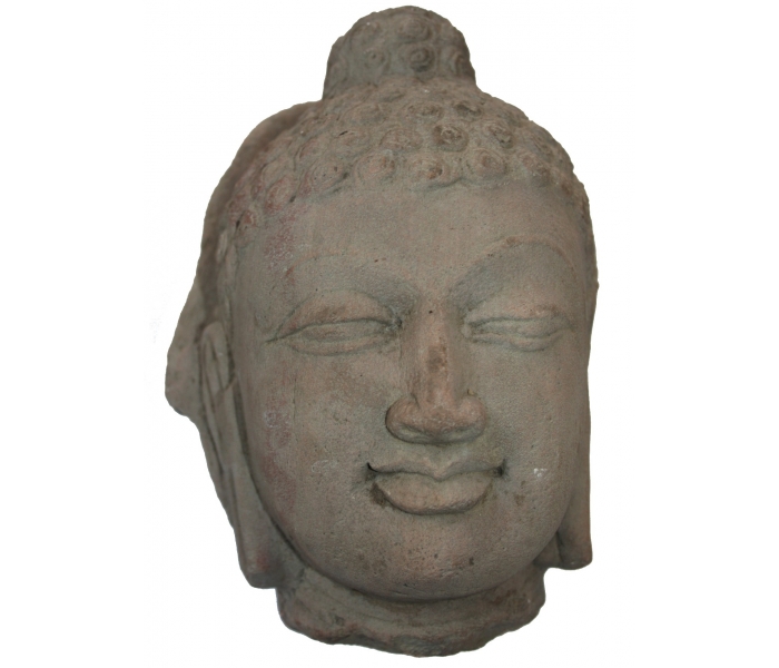 Hand carved sandstone Buddha head