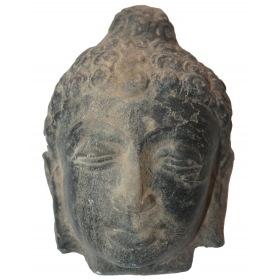 Black marble Buddha head...