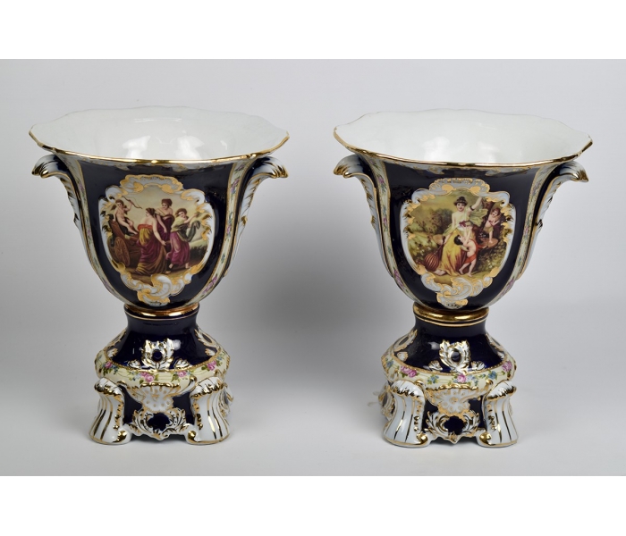 Pair of French style porcelain...
