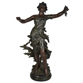 Faux bronze resin woman figure
