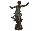 Faux bronze resin woman figure