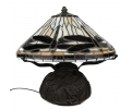 Art nouveau style table lamp with stained glass