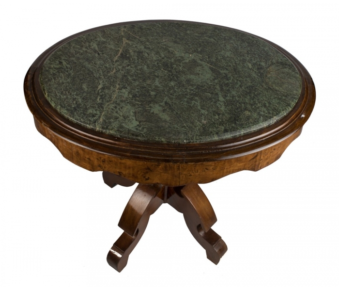 Oval wooden pedestal table with...