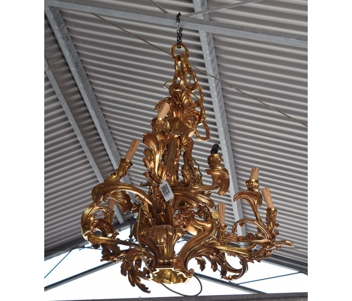 Bronze hanging ceiling candelabra lamp
