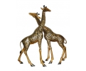 Pareja de jirafas realizadas en bronce