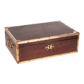 Caja de escritura de caoba con bandas de latón dorado, Inglaterra, S.XIX