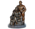 Pareja botero de bronce con peana de mármol