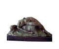 Bronze modern laying woman with marble base