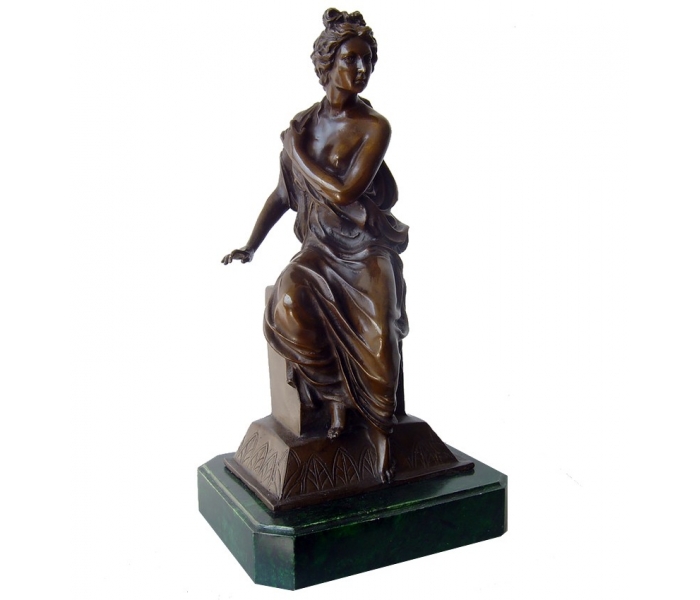 Bronze classic sitting woman figure...