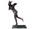 Bronze modern nude figure statue with marble base