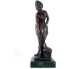 Mujer desnudo de bronce con peana de mármol
