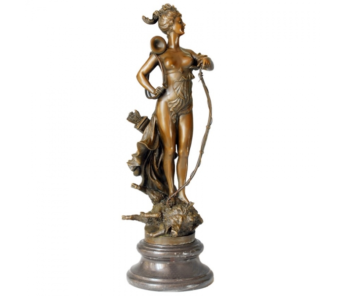 Classical Diana huntress nude bronze...