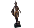 Mujer clásica de bronce con peana de mármol