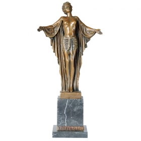 Art Deco bronze nude woman...