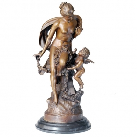 Classical bronze woman with...