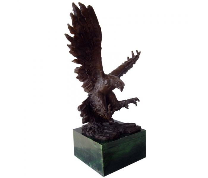Aguila de bronce con peana de mármol