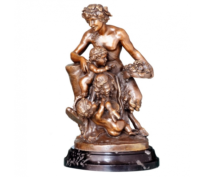 Bronze Bacchus with two children...