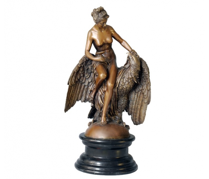 Classical nude woman with eagle on a...
