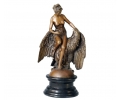 Classical nude woman with eagle on a marble pedestal base 