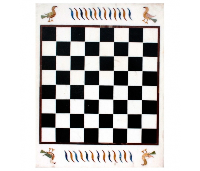 White marble chess board with Italian...