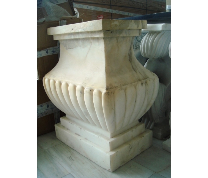 Carrara white marble table base