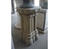 Aged Emperador brown marble pedestal plinth