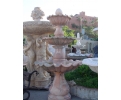 Large 3.2 m tall Rosetta marble 3-tier scallop shaped fountain