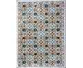 Rectangular white marble table top using Italian pietra dura hardstones mosaic inlay, including blue lapis lazuli, green malachi